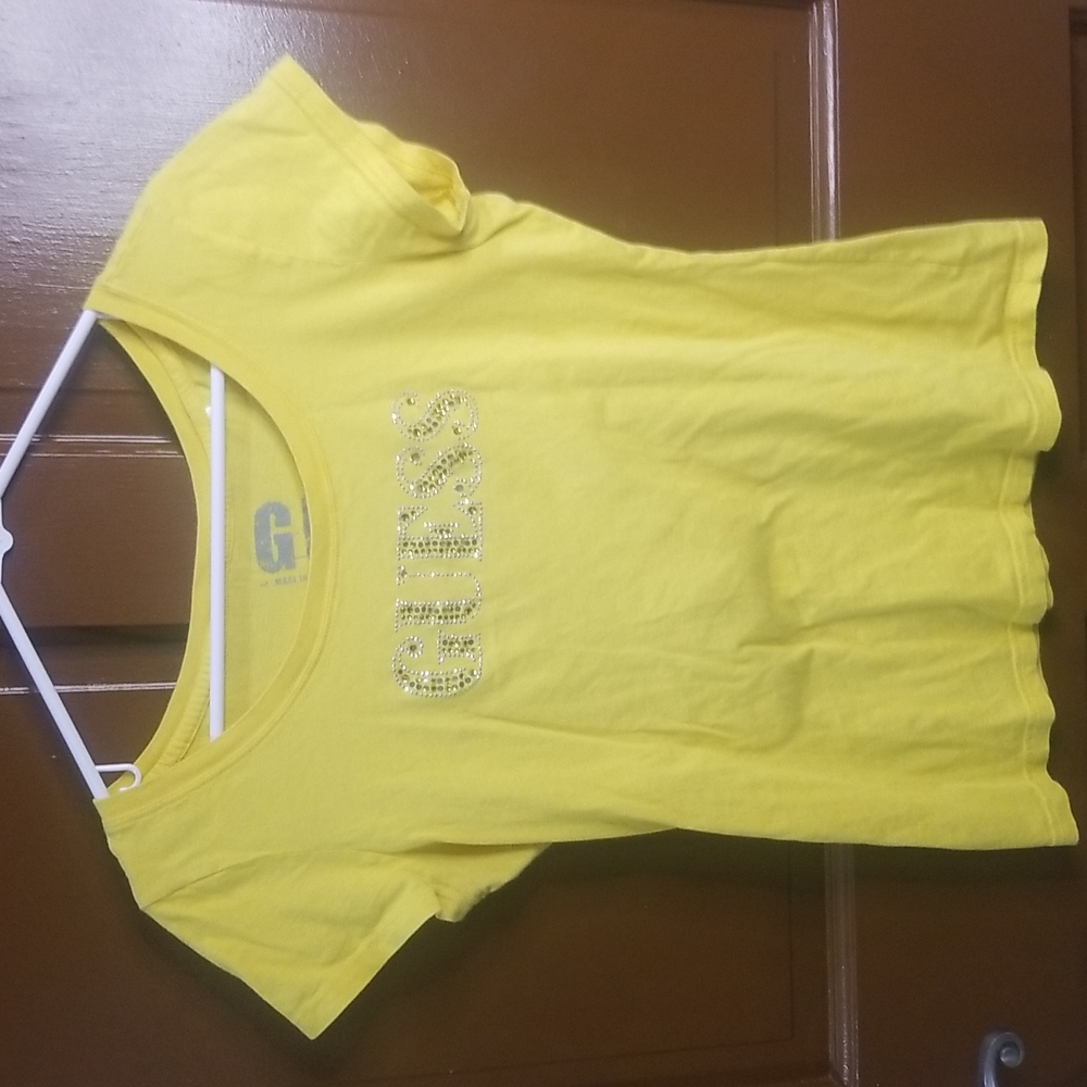Guess Los Angeles Yellow embellished Top EXCELLENT condition.